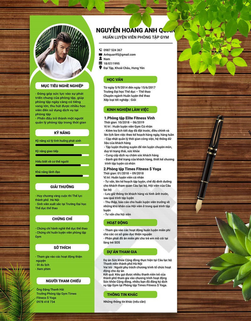 Mẫu CV yoga đa sắc