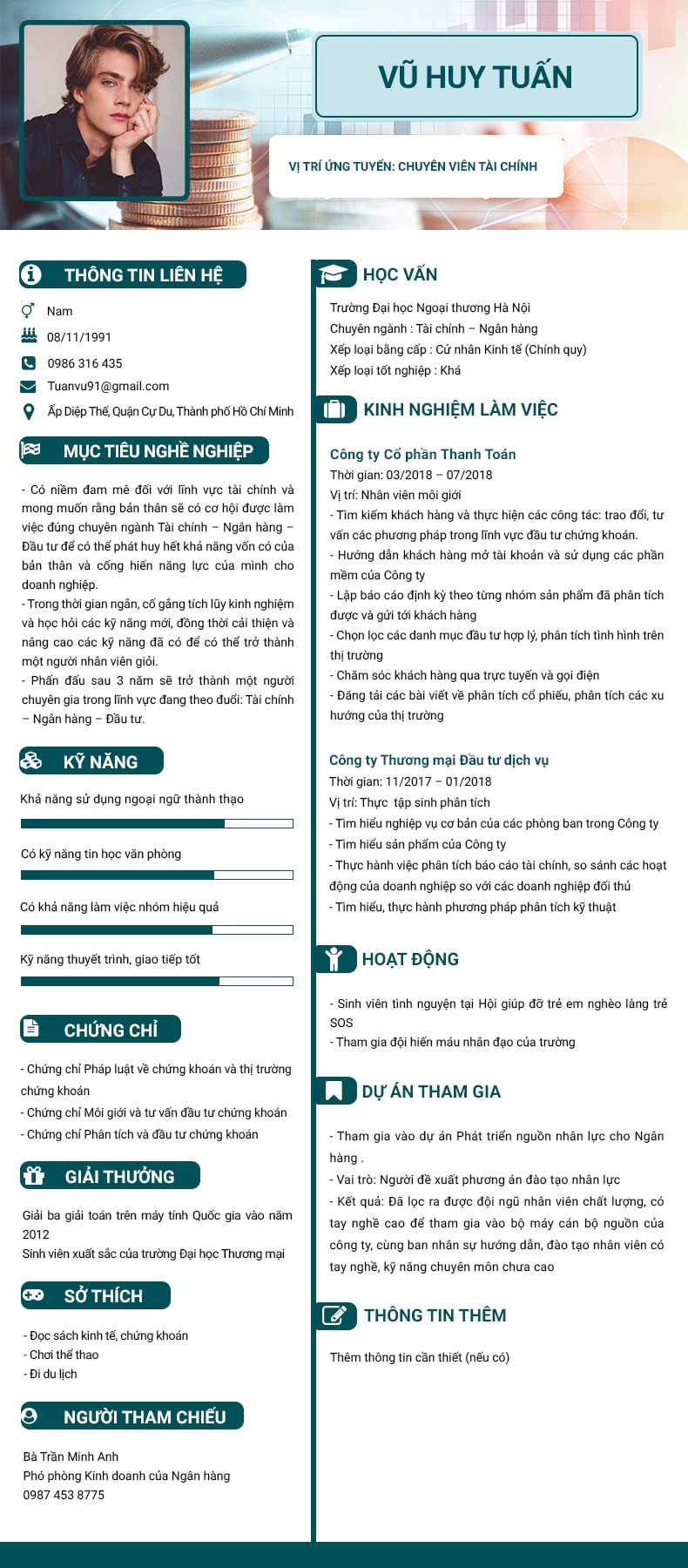 Tạo CV ngân hàng - chứng khoán tại viecday365.com