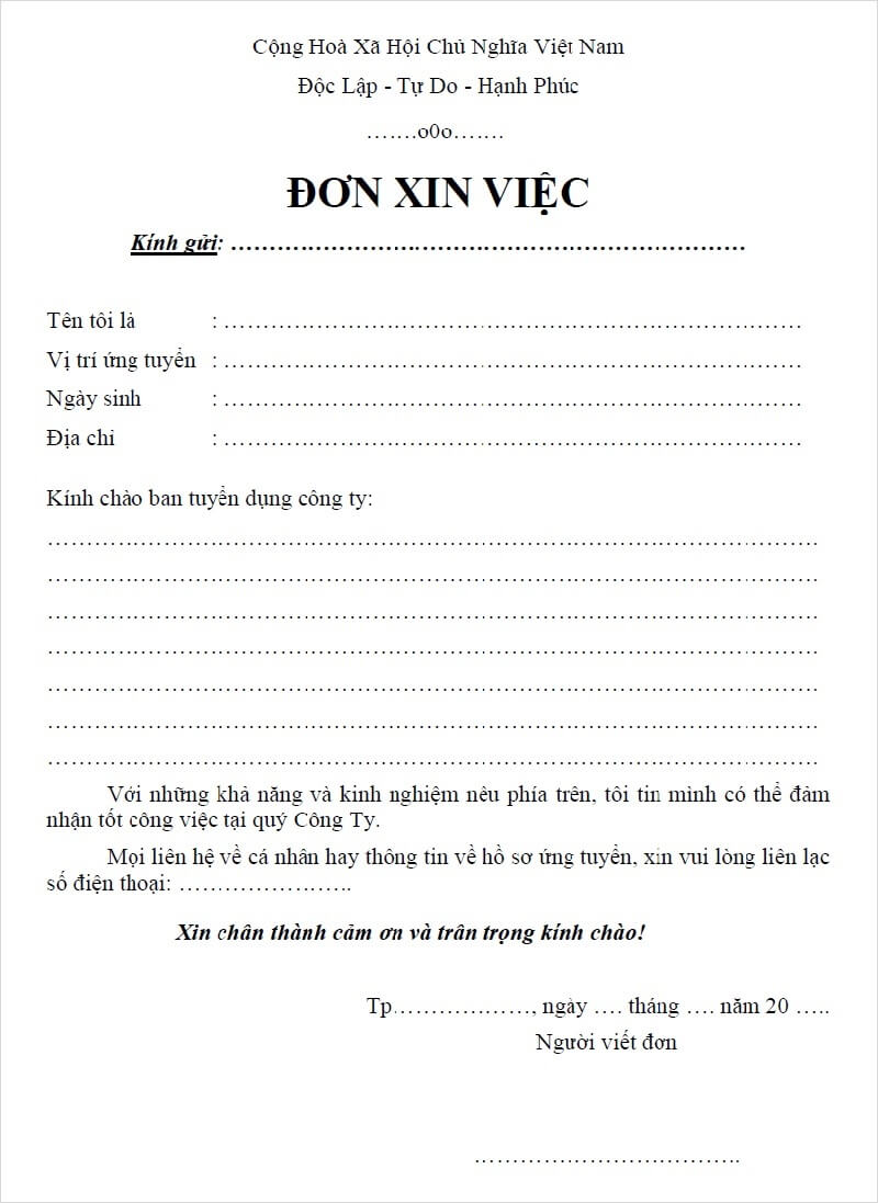 Sự khéo léo với một đơn xin việc thương mại điện tử tiếng việt