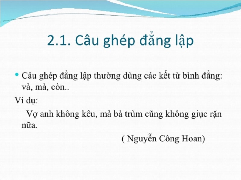 Lưu ý về câu ghép đẳng lập