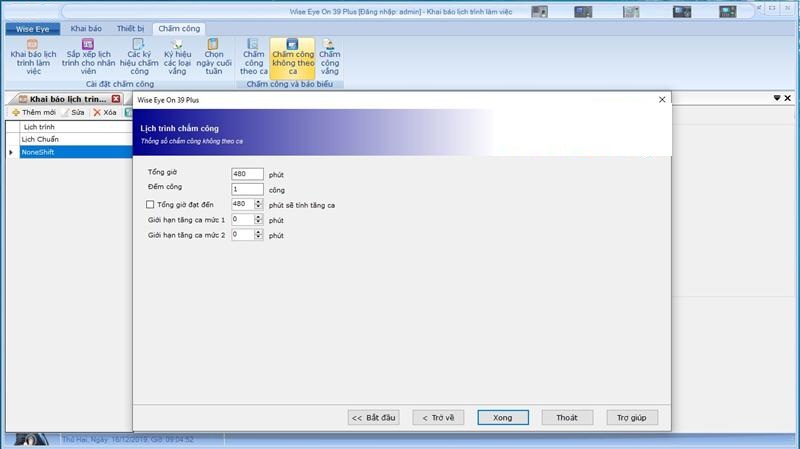 Chấm công bằng Wise eye on 39