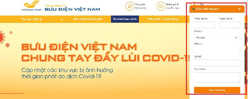 Tra cứu mã vận đơn qua mục chat