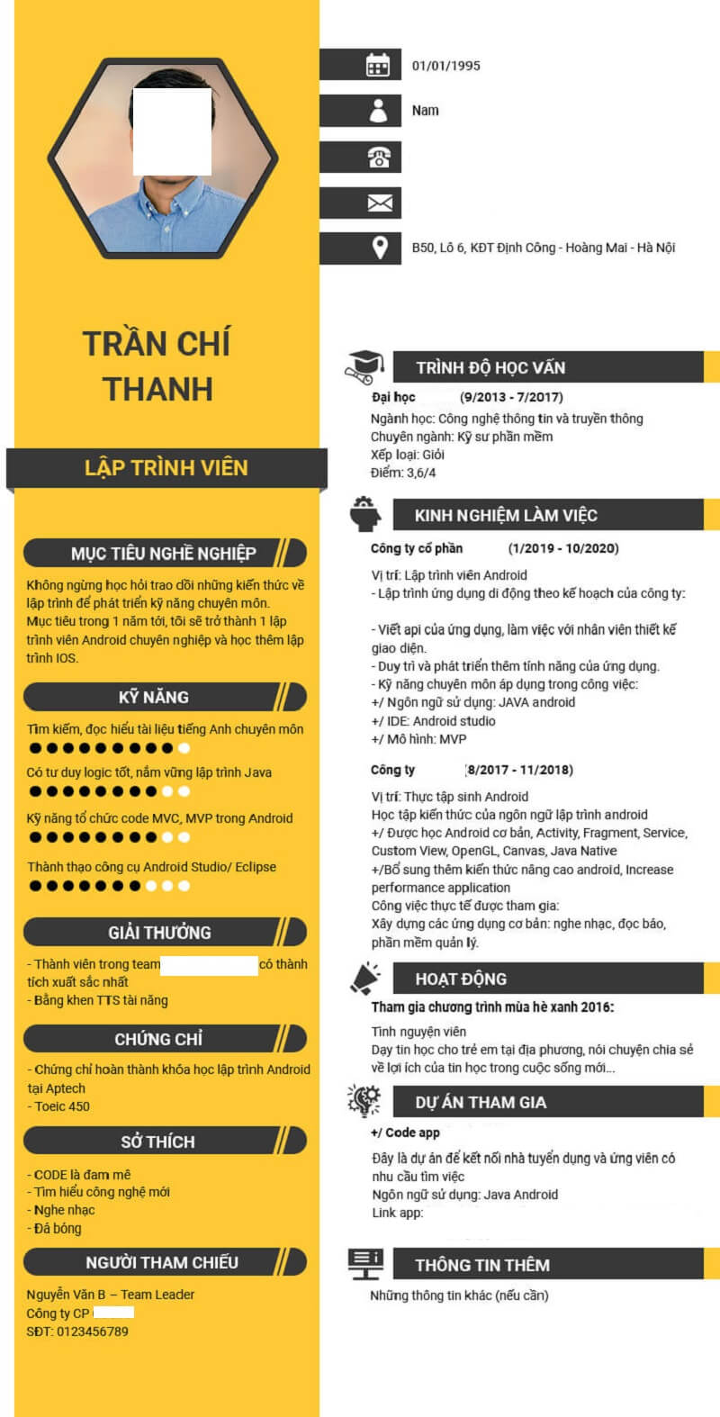 Mẫu CV xin việc IT phong cách chuyên nghiệp