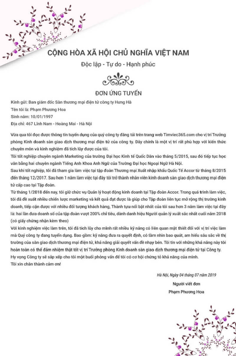 Hãy trung thực với thông tin mà bạn viết trong hồ sơ của mình