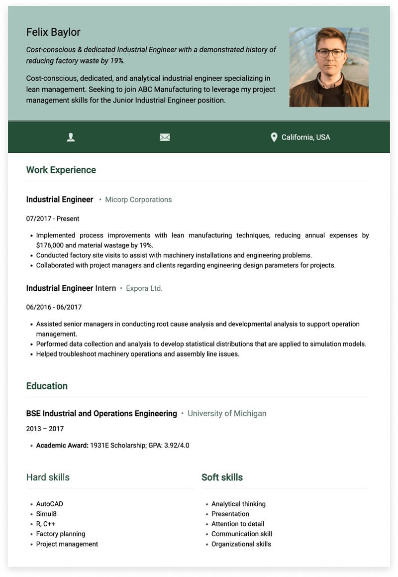 Mẫu CV xin việc kỹ thuật công nghiệp