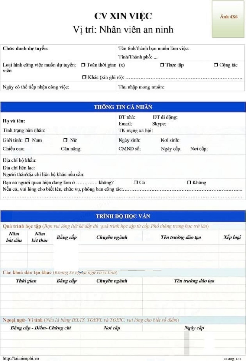 Lên bố cục cho CV an ninh thật hoàn hảo