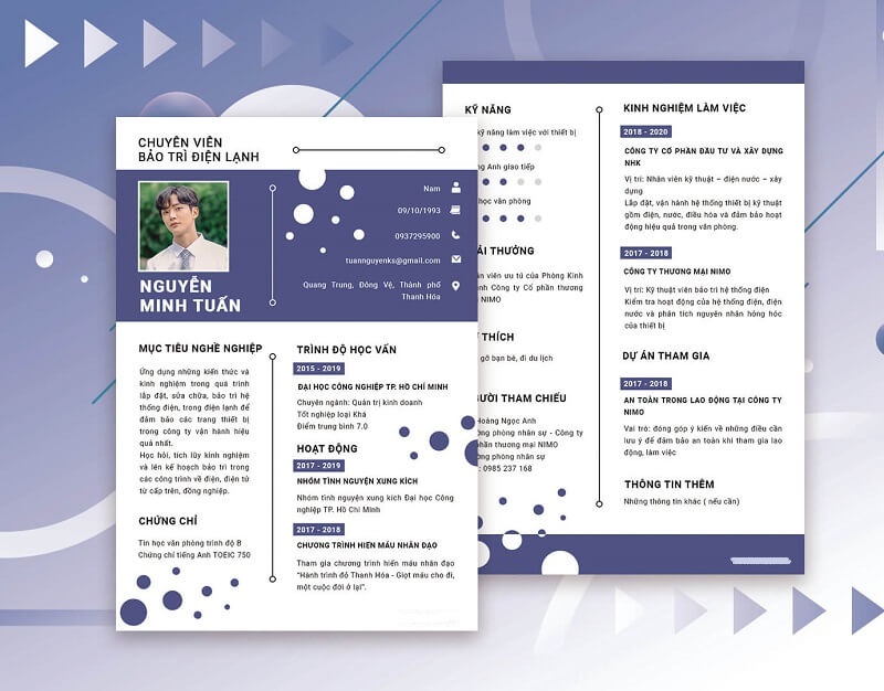 Mẫu CV xin việc bảo trì