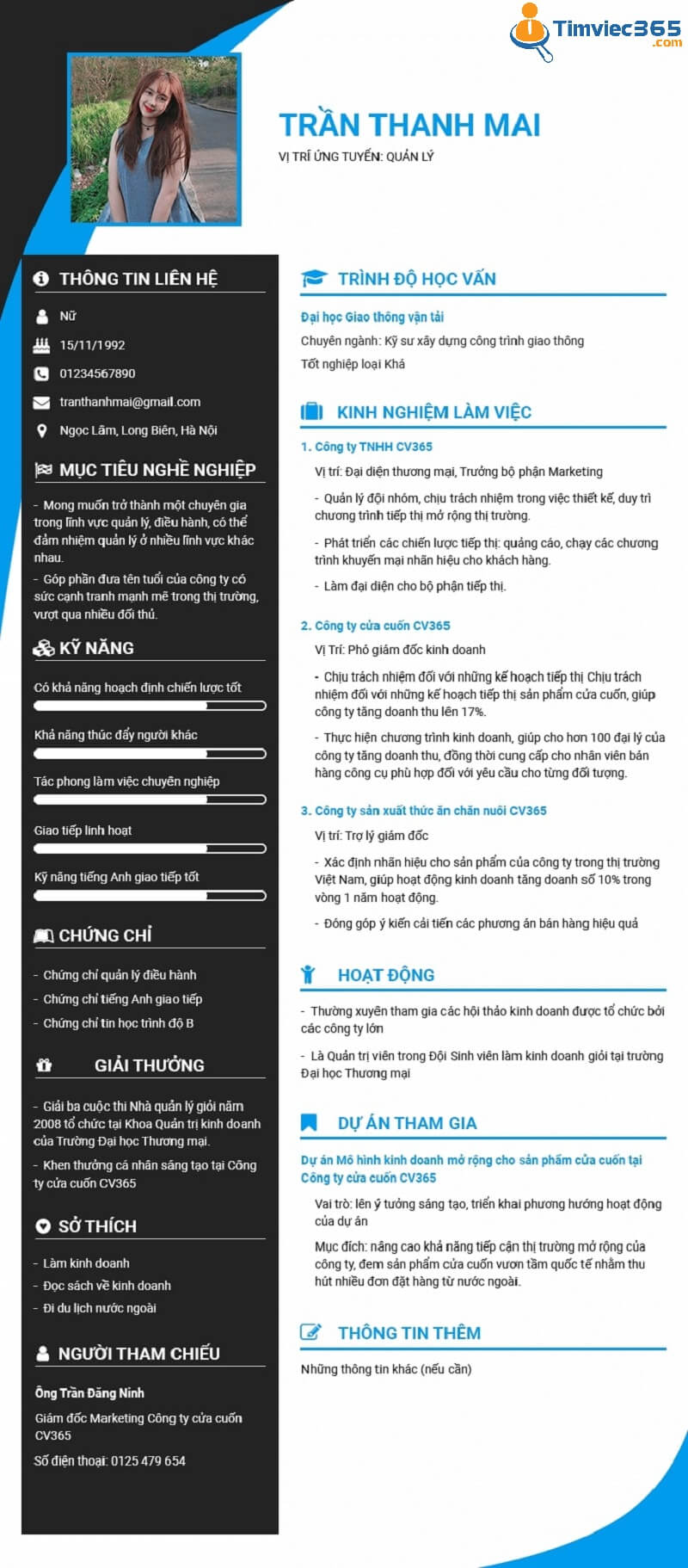 Tóm tắt được về sự nghiệp kinh nghiệm cho vị trí “sếp” 