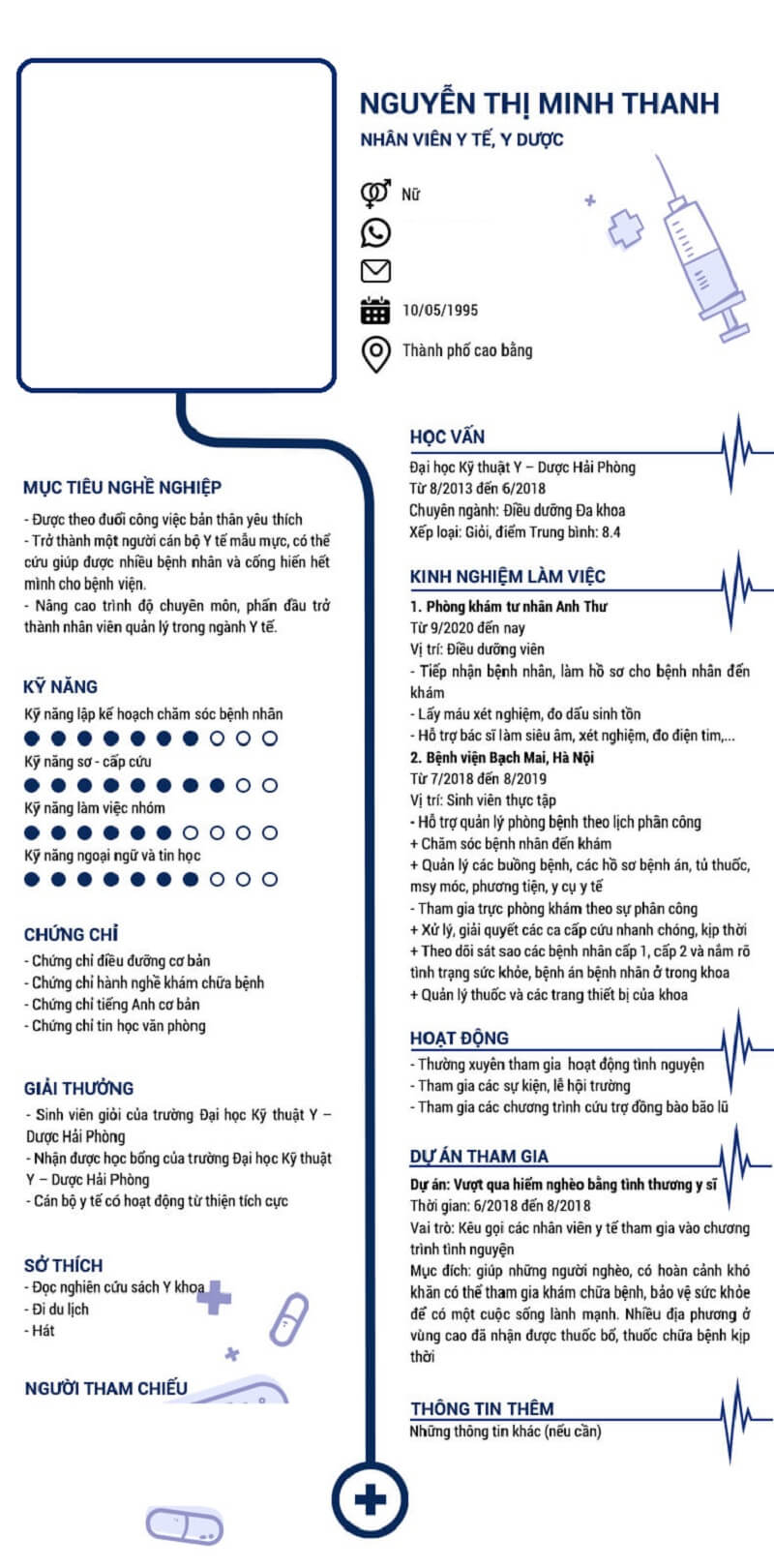 Mẫu CV xin việc dược sĩ đơn giản