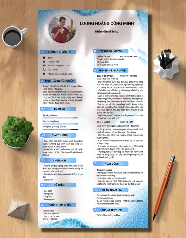 CV mẫu chứa mục tiêu nghề nghiệp