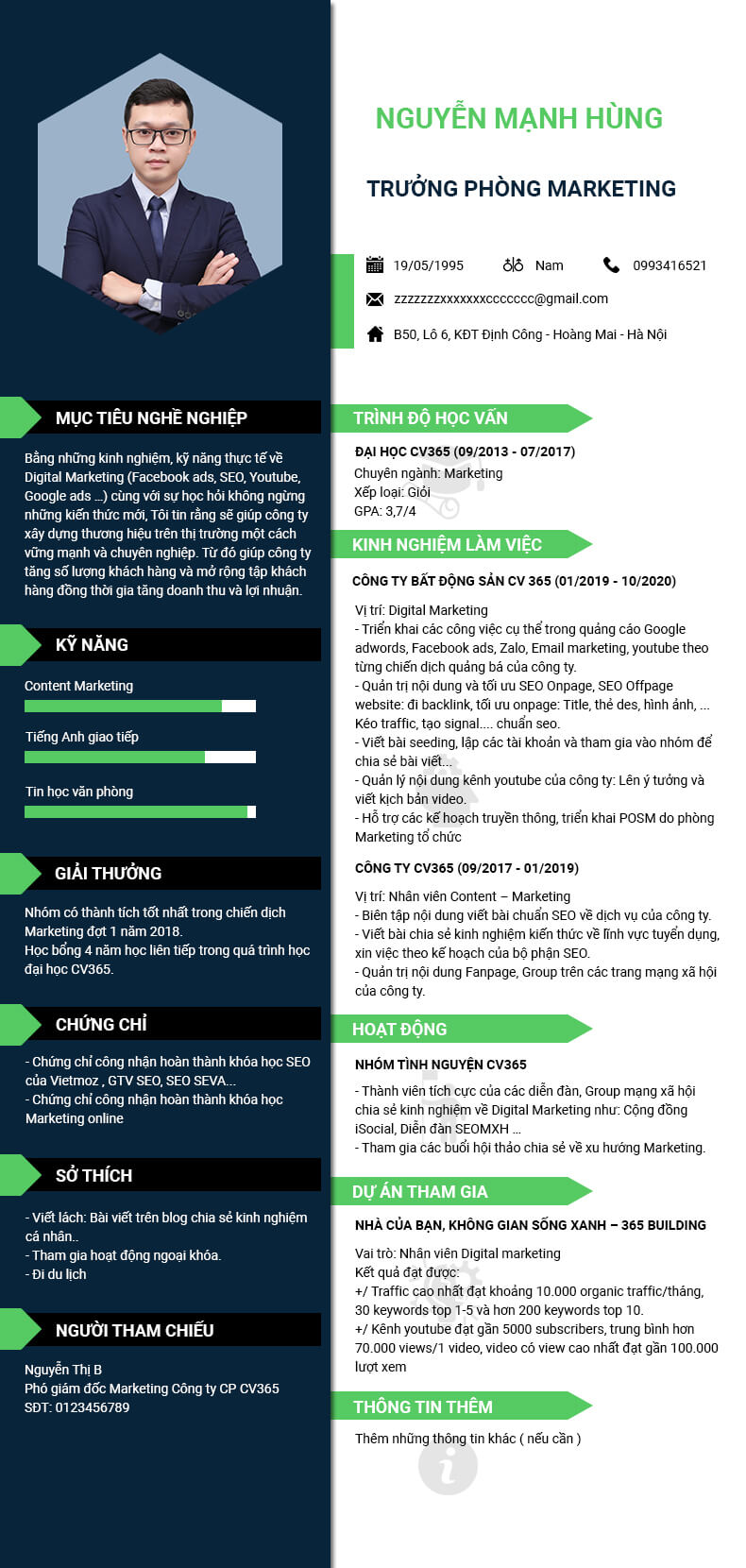 Tham khảo các mẫu cv có sẵn