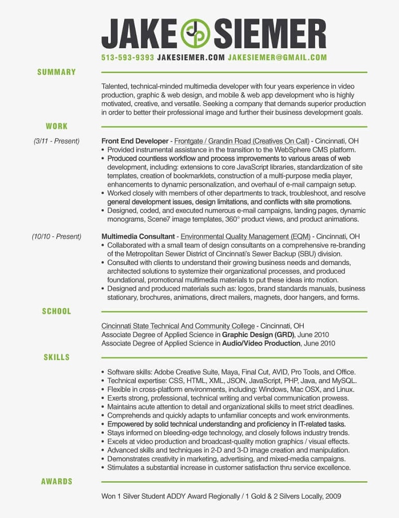 Phong cách trong CV producer