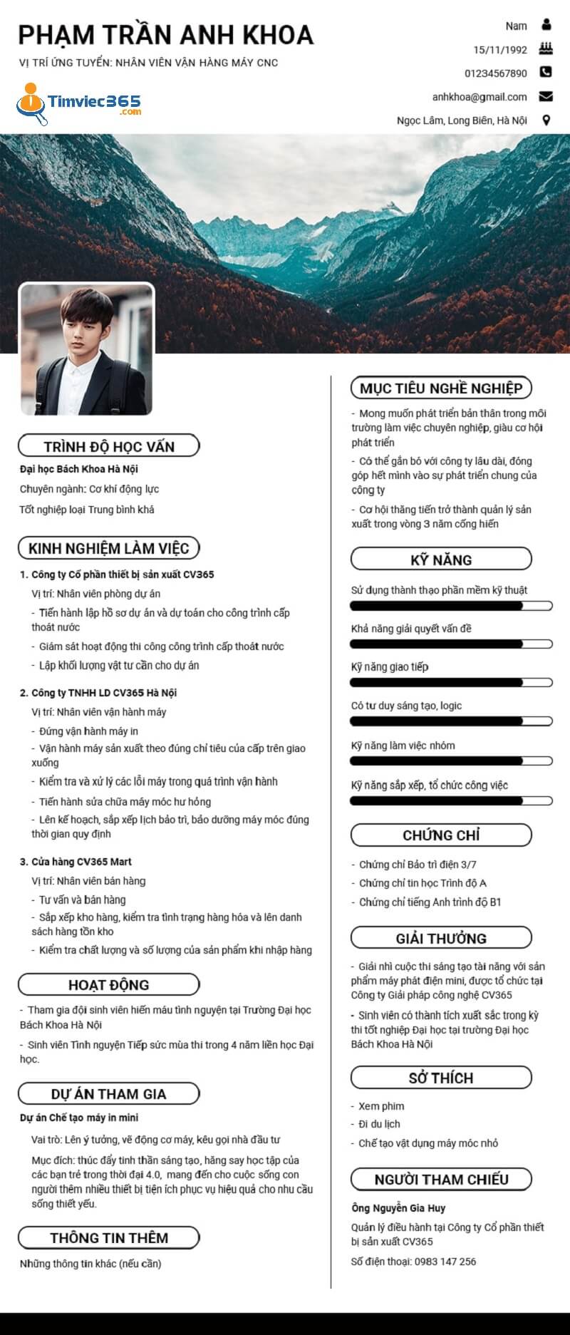 Kinh nghiệm làm việc 