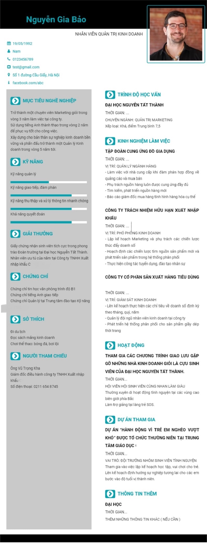 Thông tin cá nhân – mục đầu tiên của cv nên viết ra sao?