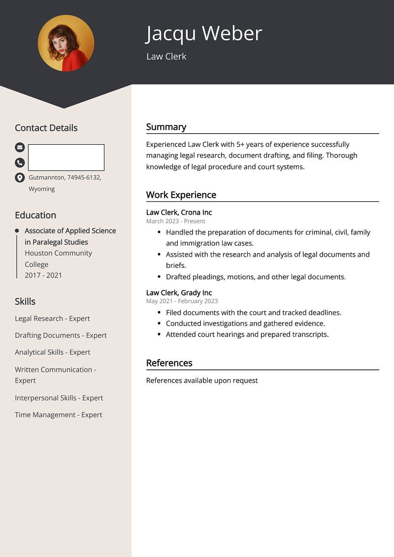 Mẫu CV ngành luật phong cách sáng tạo