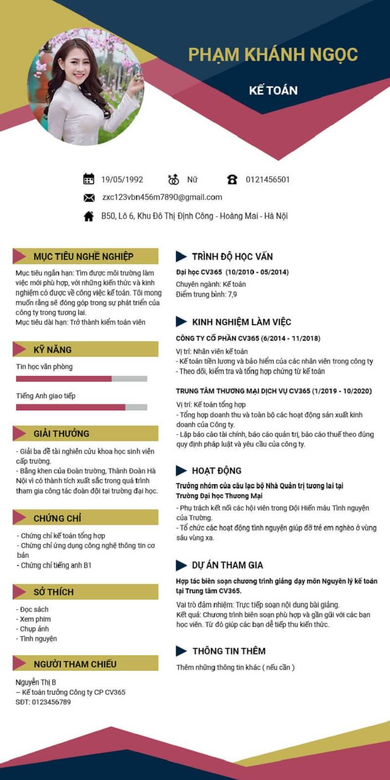 Chèn ảnh cá nhân