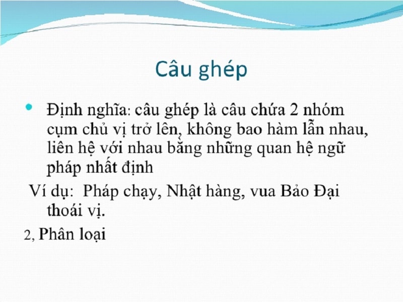 Khái niệm câu ghép trong Tiếng Việt