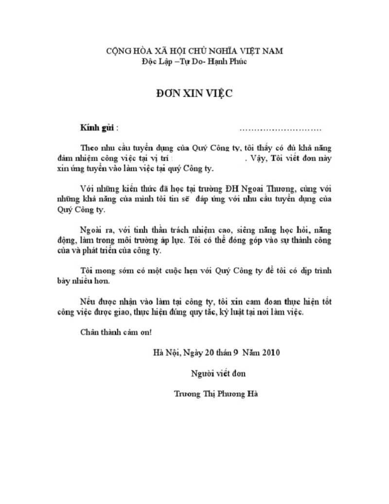 Gợi ý cách viết nội dung đơn