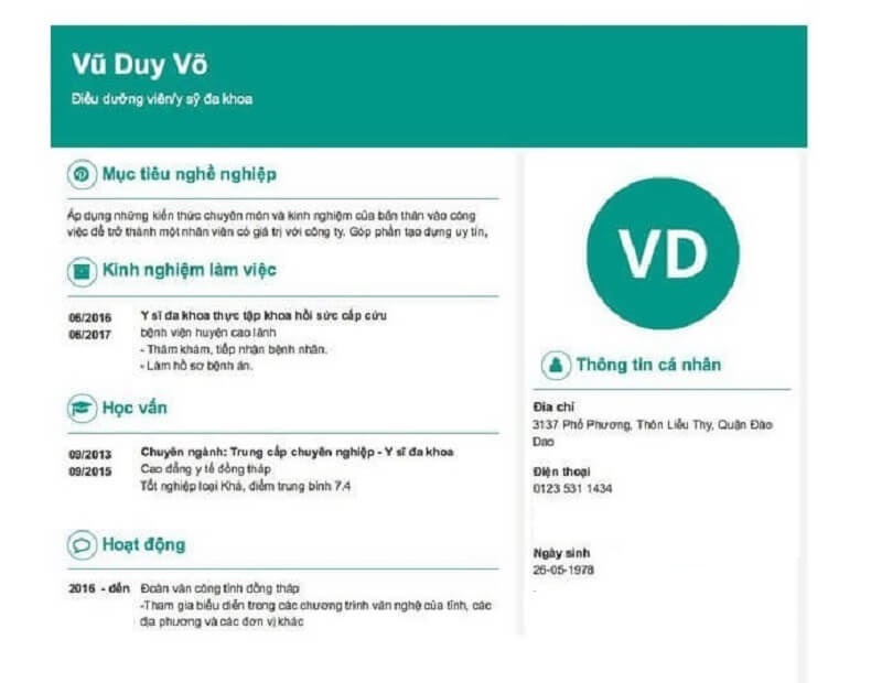 Đảm bảo yếu tố hình thức cho CV xin việc bác sĩ mới ra trường