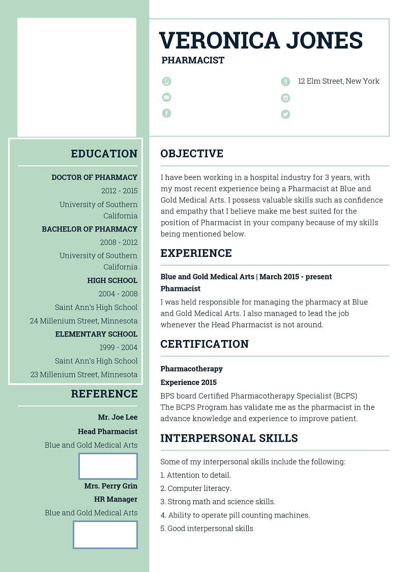 Trình độ học vấn trong CV dược sĩ