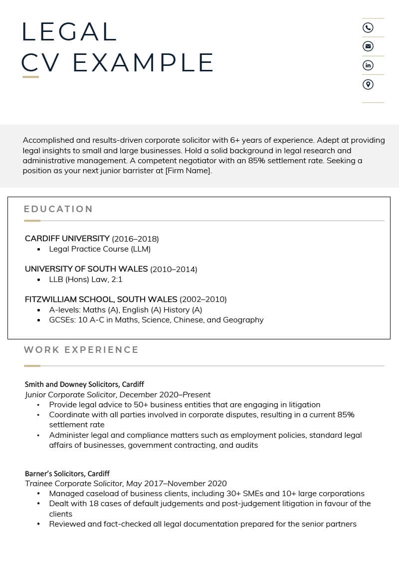 Trình độ học vấn trong CV xin việc ngành luật