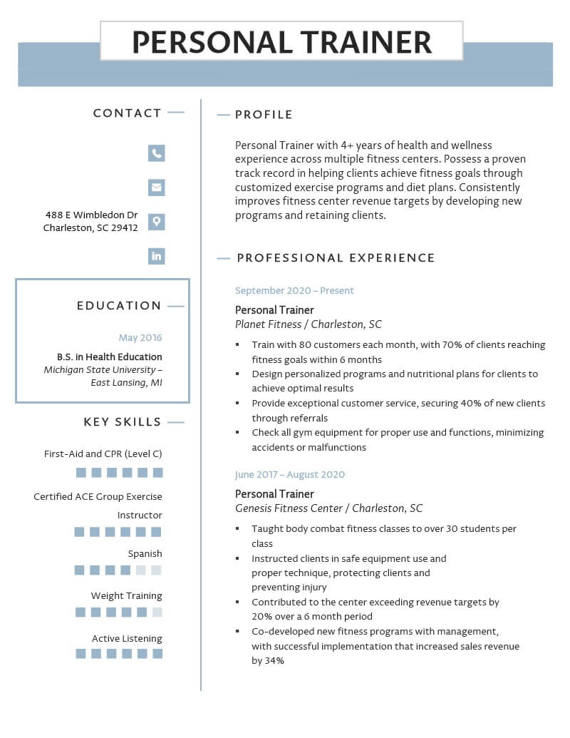 Nội dung phần trình độ học vấn trong mẫu CV PT Gym