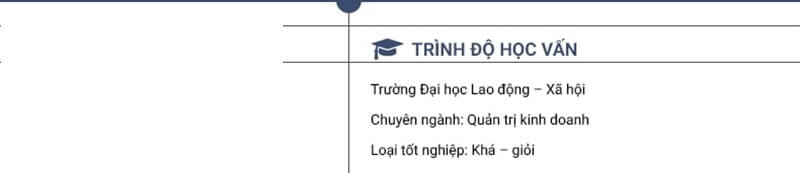 Phần trình độ học vấn trong bản CV xin việc Hoạch định dự án