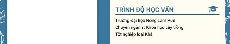 Phần trình độ học vấn trong mẫu CV Nông - Lâm - Ngư Nghiệp