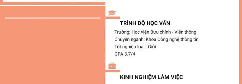 Học vấn trong bản CV xin việc công nghệ cao