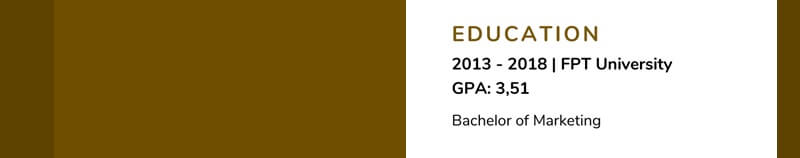 Phần trình độ học vấn trong mẫu CV SEO website
