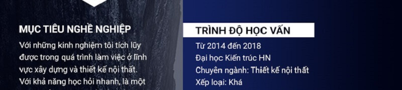 Học vấn trong CV xin việc kiến trúc sư