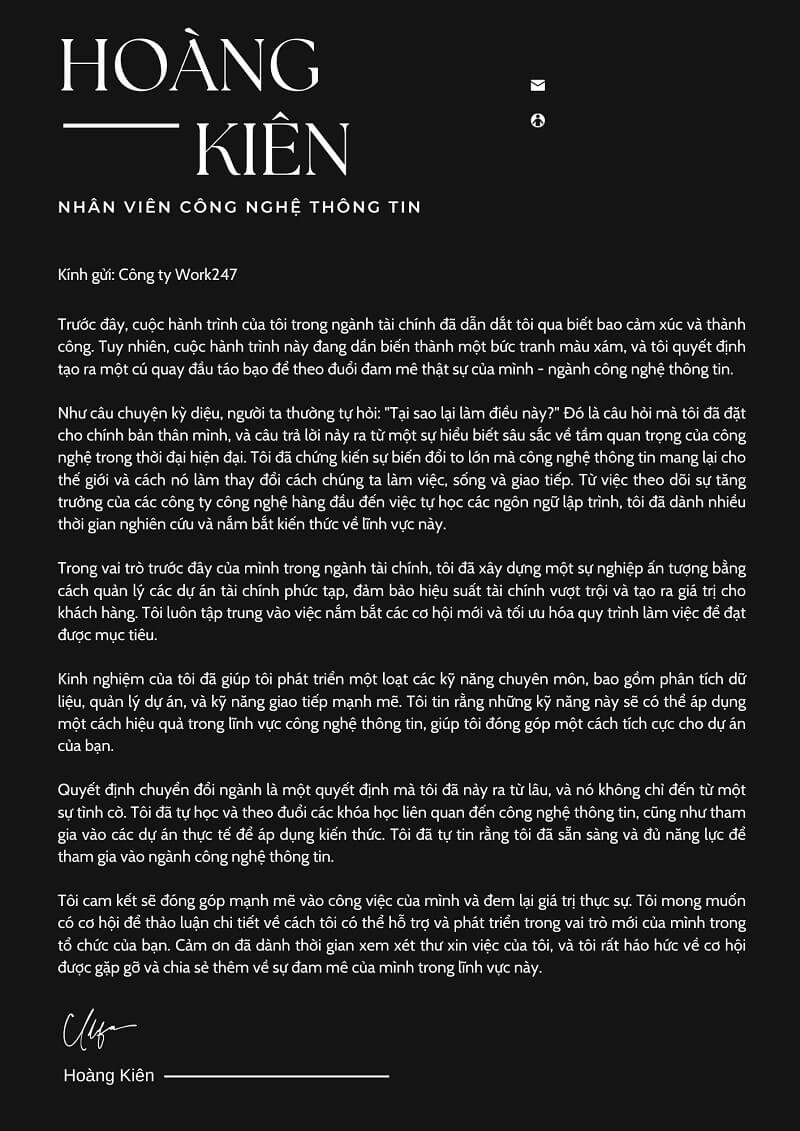 Những khó khăn khi viết thư xin việc trái ngành