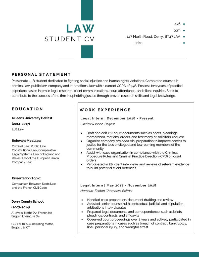 Kinh nghiệm làm việc trong CV xin việc ngành luật