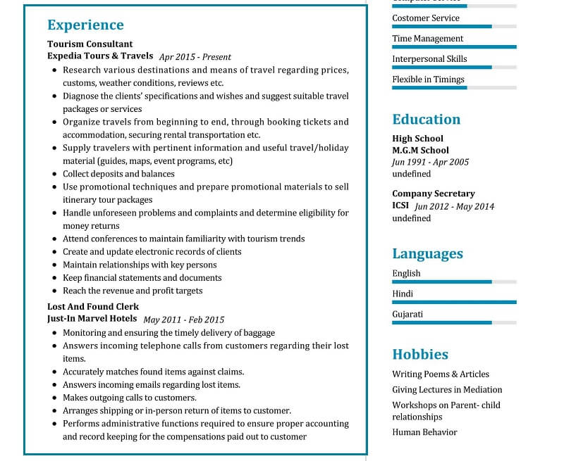 Kinh nghiệm nghề nghiệp trong CV xin việc kinh doanh