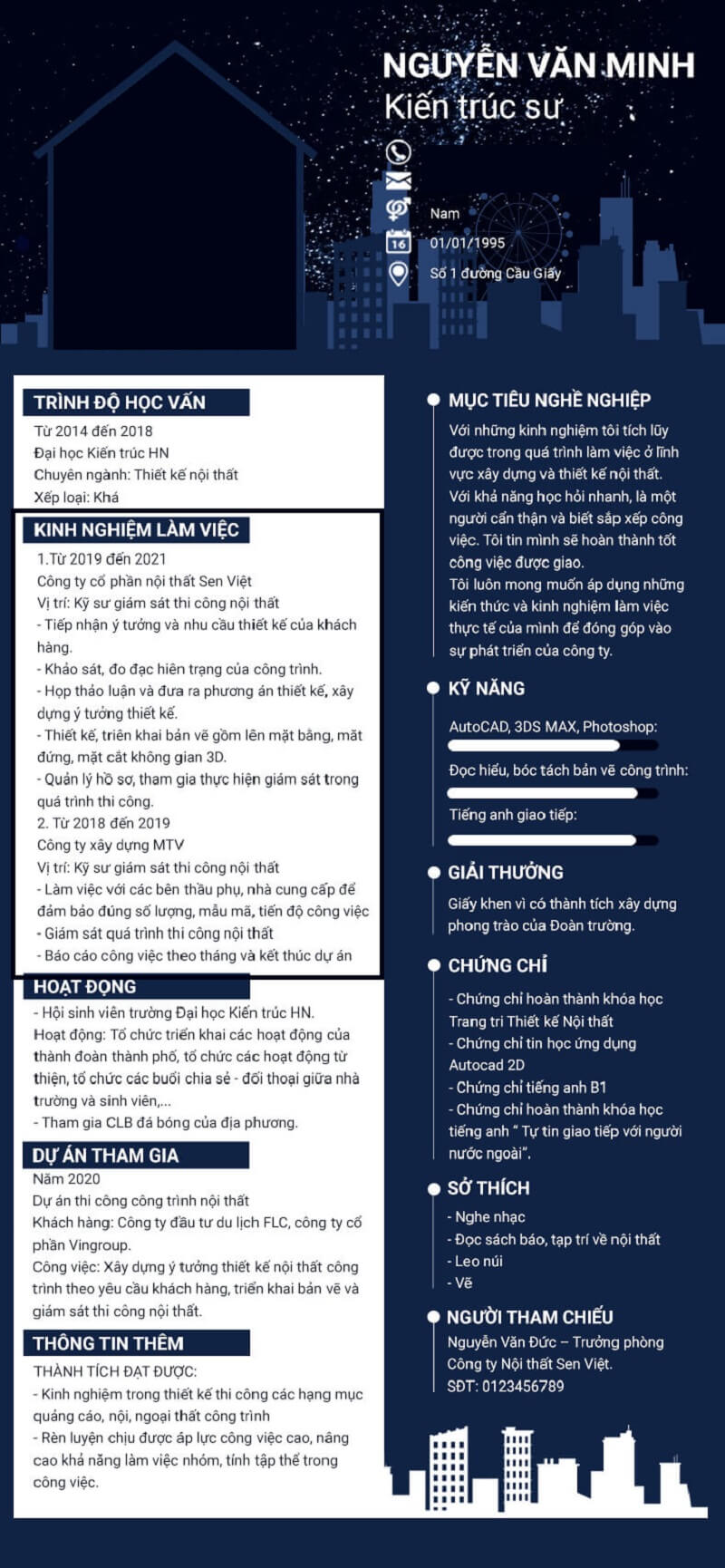 Kinh nghiệm việc làm trong CV tiếng Việt