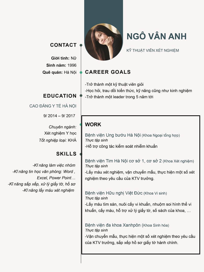 Không để trống phần kinh nghiệm làm việc trong CV ngành xét nghiệm