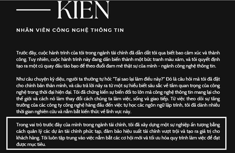 Tập trung làm nổi bật thành tích ưu việt của bạn
