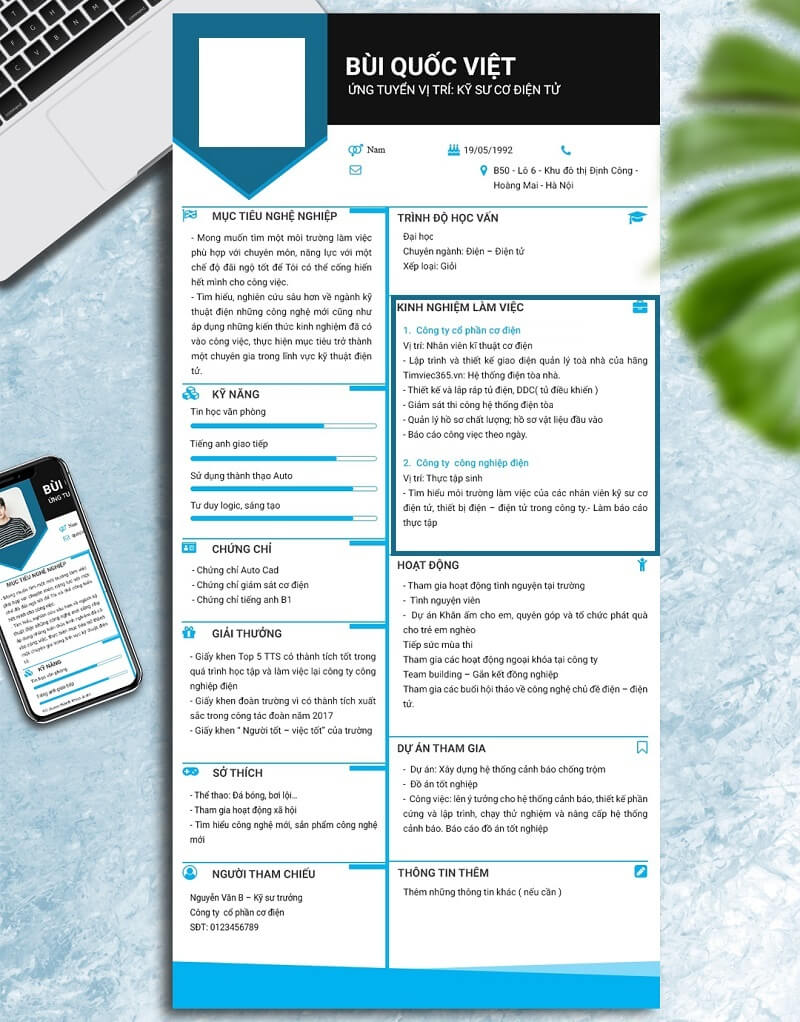 Cách viết kinh nghiệm trong CV điện – điện tử