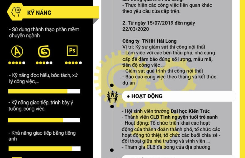 Kỹ năng trong CV xin việc kiến trúc sư