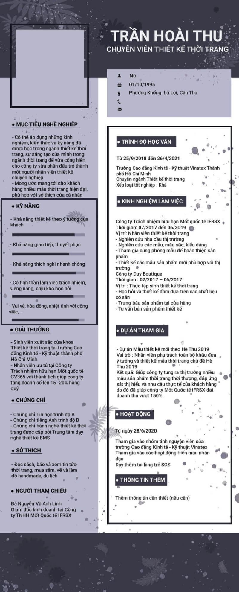 Phần kỹ năng trong CV tiếng Việt