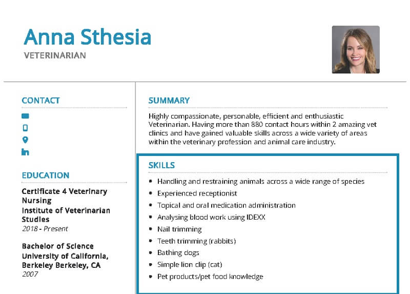 Hướng dẫn viết phần kỹ năng trong CV xin việc ngành thú y