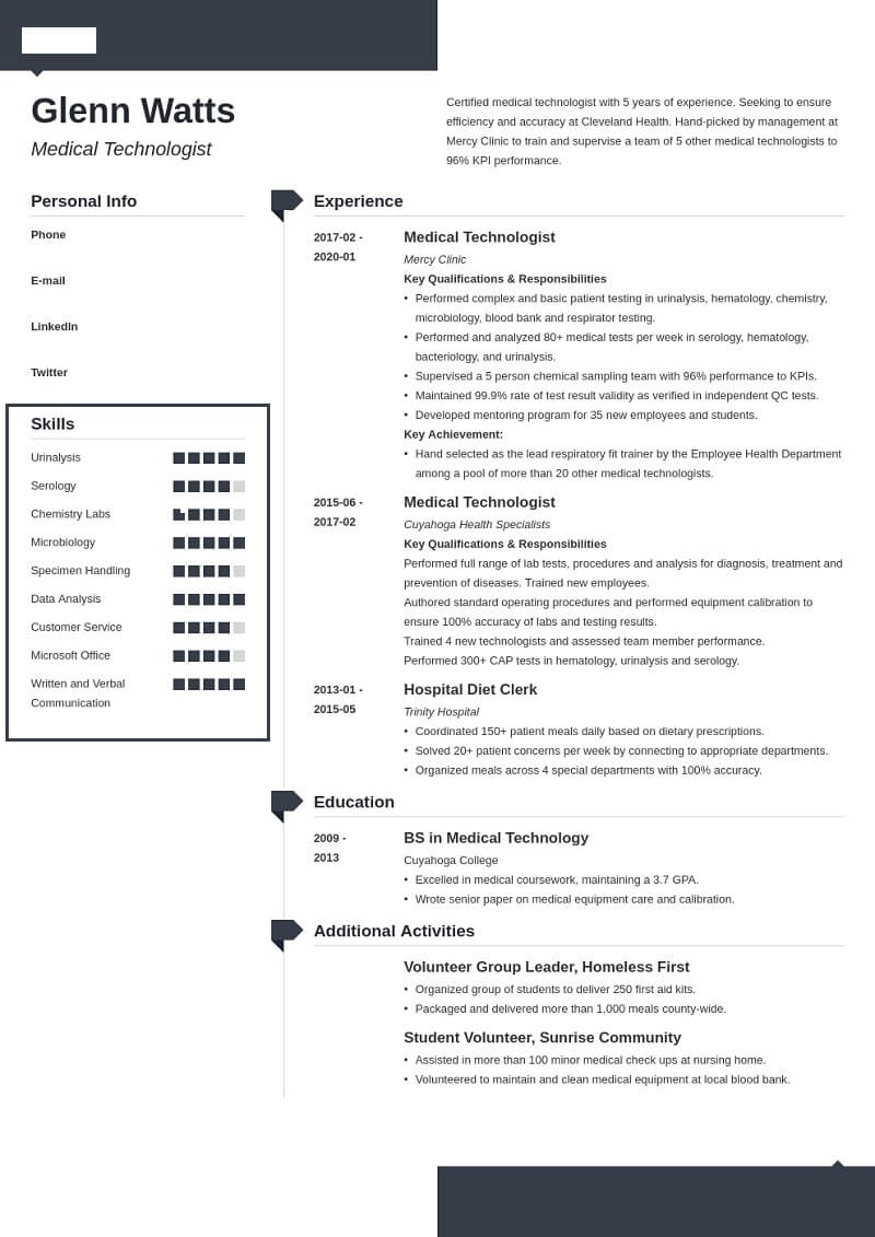 Đảm bảo liệt kê đầy đủ kỹ năng cần thiết trong CV ngành xét nghiệm