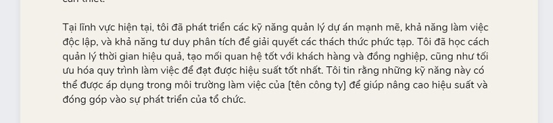 Chú ý làm nổi bật phần kỹ năng trong đơn xin việc trái ngành