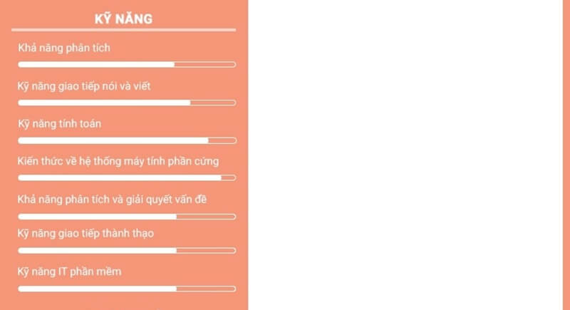 Kỹ năng trong CV xin việc công nghệ cao