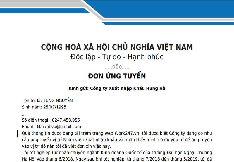 Trình bày nội dung ngắn gọn, không lỗi chính tả