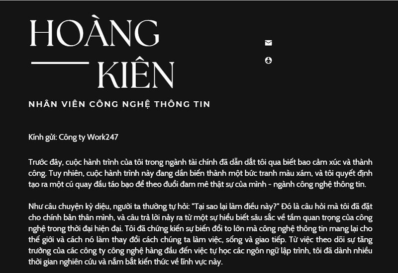 Đề cập tới lý do bạn chuyển ngành một cách hợp lý