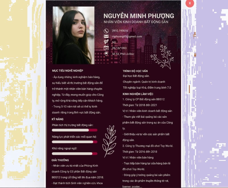 Kỹ năng trong CV bất động sản