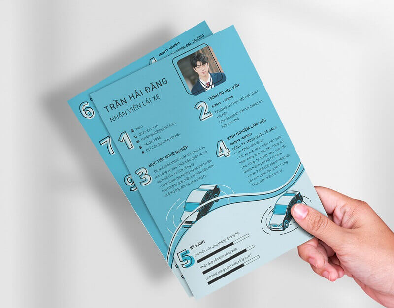 Tạo mẫu CV xin việc lái xe sáng tạo
