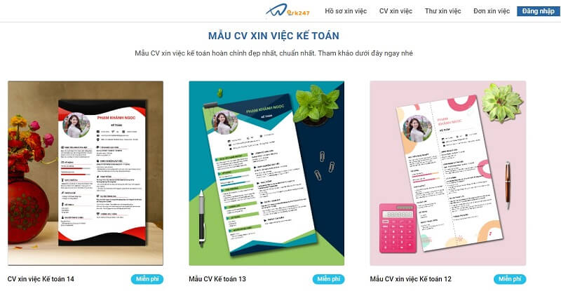Tạo CV online trên viecday365.com