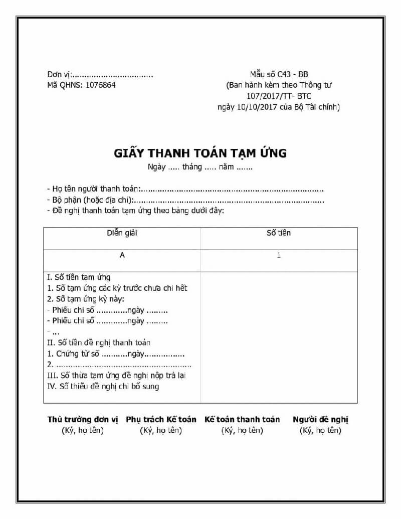 Hướng dẫn chi tiết về cách viết mẫu đề nghị thanh toán tạm ứng